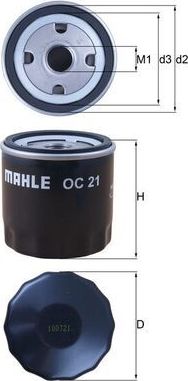 Масляный фильтр Mahle-Knecht для Opel Ascona A 1970-1975. Артикул OC 21