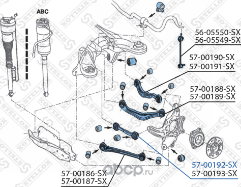 Поперечный рычаг задней подвески Stellox. Артикул 57-00192-SX