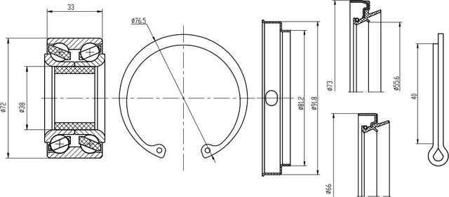 Ступичный подшипник (комплект) Trialli. Артикул CS 1982