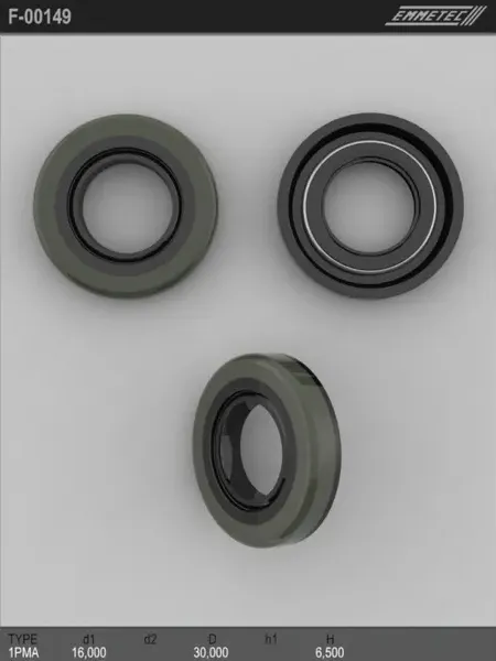 Сальник 16,00/30,00*6,50 тип 1PMA (Emmetec). Артикул F00149