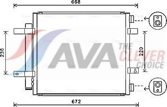 Радиатор кондиционера (конденсатор) AVA (алюминий) для Jaguar XJ III (X350/X358) 2003-2009. Артикул JR5053D