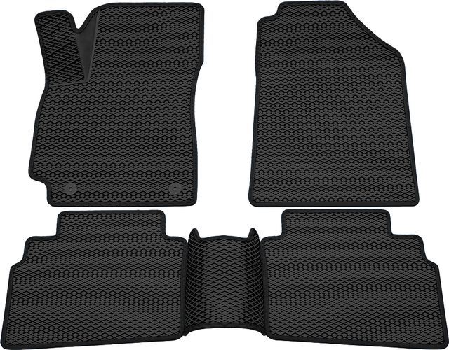 Коврики Rezkon 3D EVA ромб резиновые для салона Kia Seltos 2020-2026 Черный кант. Артикул 9221050101