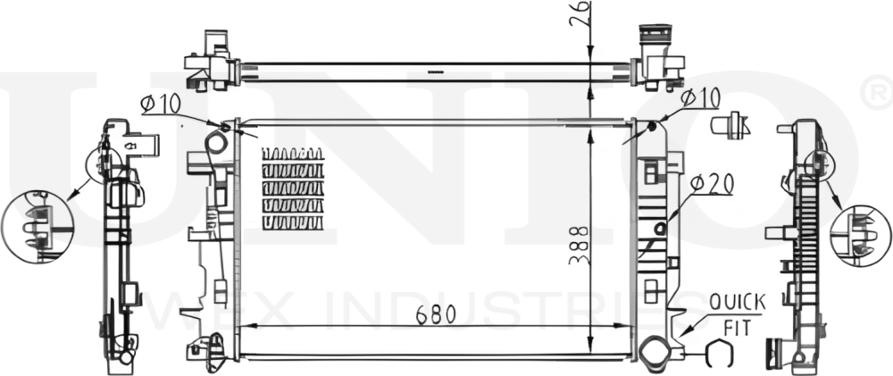 Радиатор двигателя (Unio). Артикул RAD-10113