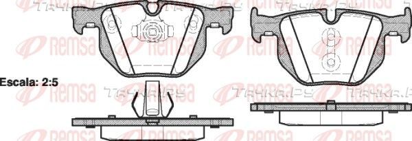 Тормозные колодки Remsa задние для BMW X6 II (F16) 2014-2019. Артикул 0381.61
