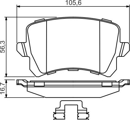 Тормозные колодки Bosch (Low-Metallic). Артикул 0 986 494 626