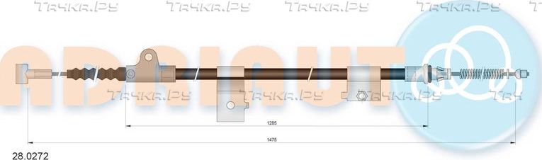 Трос ручника (тросик ручного тормоза) Adriauto. Артикул 28.0272