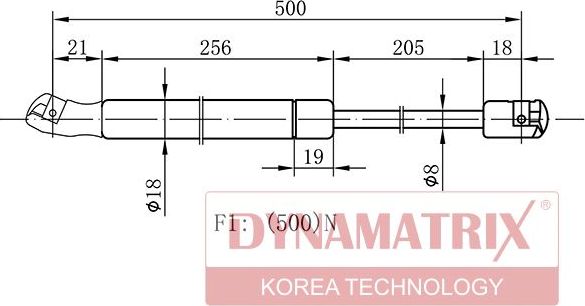 Амортизатор (упор) багажника Dynamatrix. Артикул DGS9468II