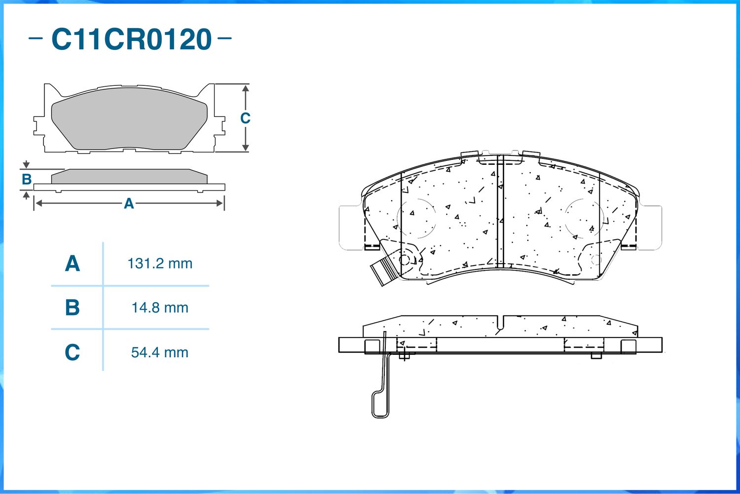 Колодки тормозные передние (Low Metallic) (Cworks). Артикул C11CR0120