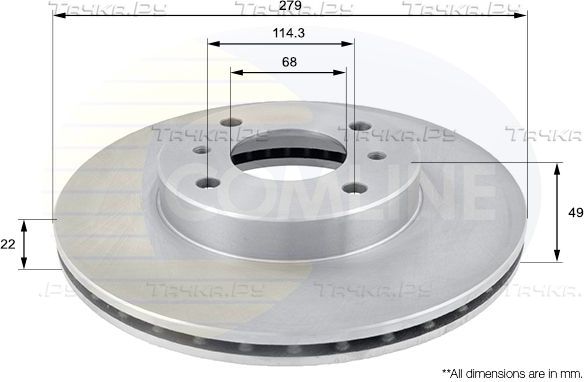 Тормозной диск Comline COATED. Артикул ADC0252V