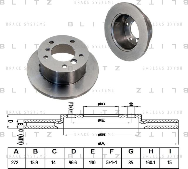 Диск тормозной MB SPRINTER 95- задн. (Blitz). Артикул BS0119