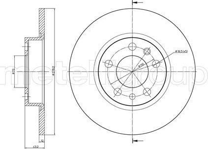 Тормозной диск Metelli. Артикул 23-0862C