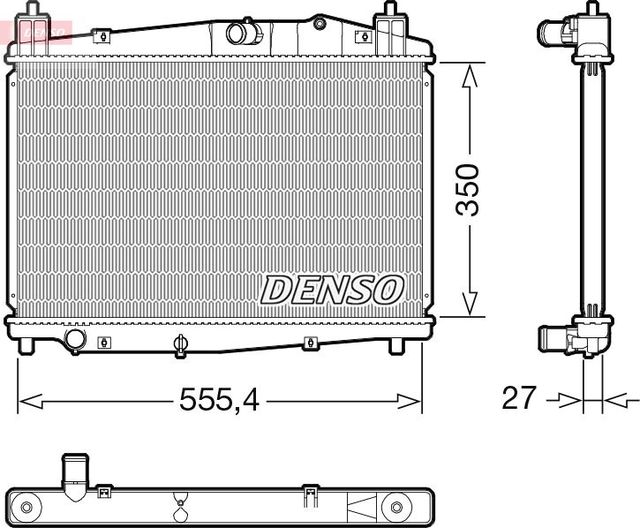 Радиатор охлаждения двигателя Denso для Mazda 2 II (DE) 2008-2015. Артикул DRM44046