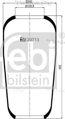 Пневмоподушка (пневморессора) Febi Bilstein задняя для Volvo  FL10 1985-1998. Артикул 20713