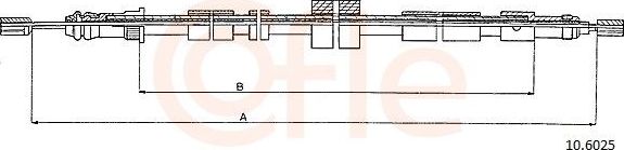Трос ручника (тросик ручного тормоза) Cofle. Артикул 10.6025