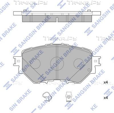 Тормозные колодки Sangsin Hi-Q HI-Q Severe Duty для Mercedes-Benz E-Класс V (W213, S213, C238) 2016-2026. Артикул SP4123(SD)