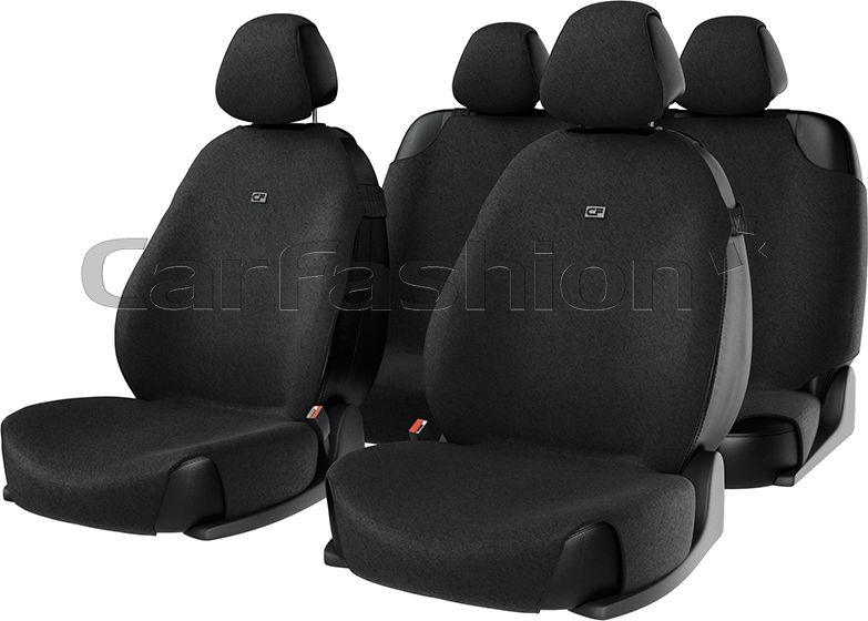 Накидки универсальные CarFashion Forum для авто, цвет Черный/LOGO серый. Артикул 22023
