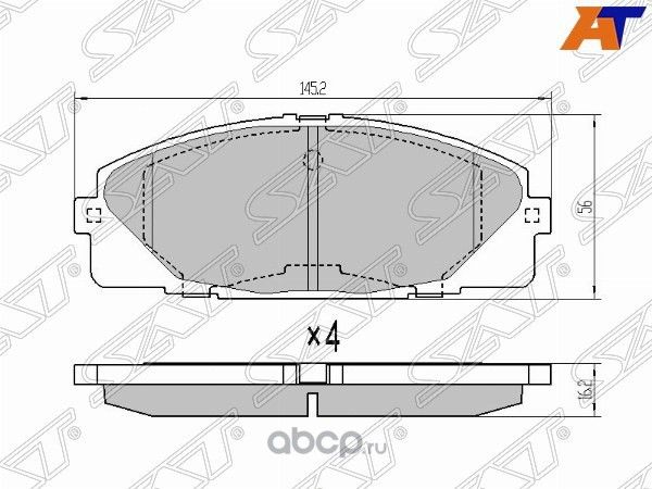 Колодки тормозные FR TOYOTA HIACE,REGIUSACE 04- (SAT). Артикул ST0446526260
