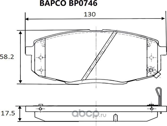 Колодки тормозные дисковые BP0746, (Bapco) Bapco. Артикул BP0746