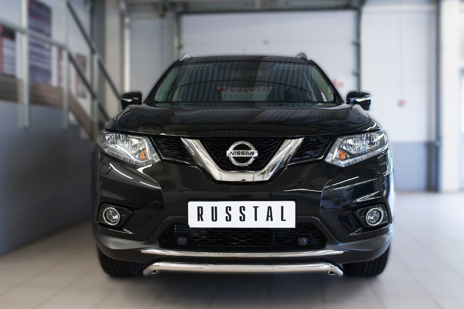 Защита RusStal переднего бампера d42 (волна) для Nissan X-Trail T32 2015-2018. Артикул NXZ-002082
