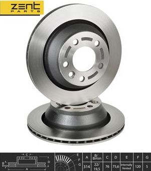 Тормозной диск Zentparts. Артикул Z06167