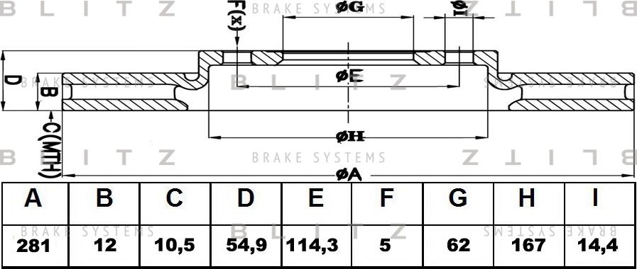 Диск тормозной TOYOTA RAV 4 05- задн. (Blitz). Артикул BS0417