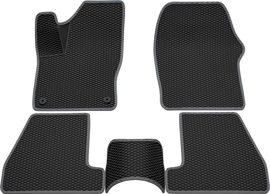 Коврики Rezkon 3D EVA ромб резиновые для салона Ford Focus III 2011-2015 Серый кант. Артикул 9216010202