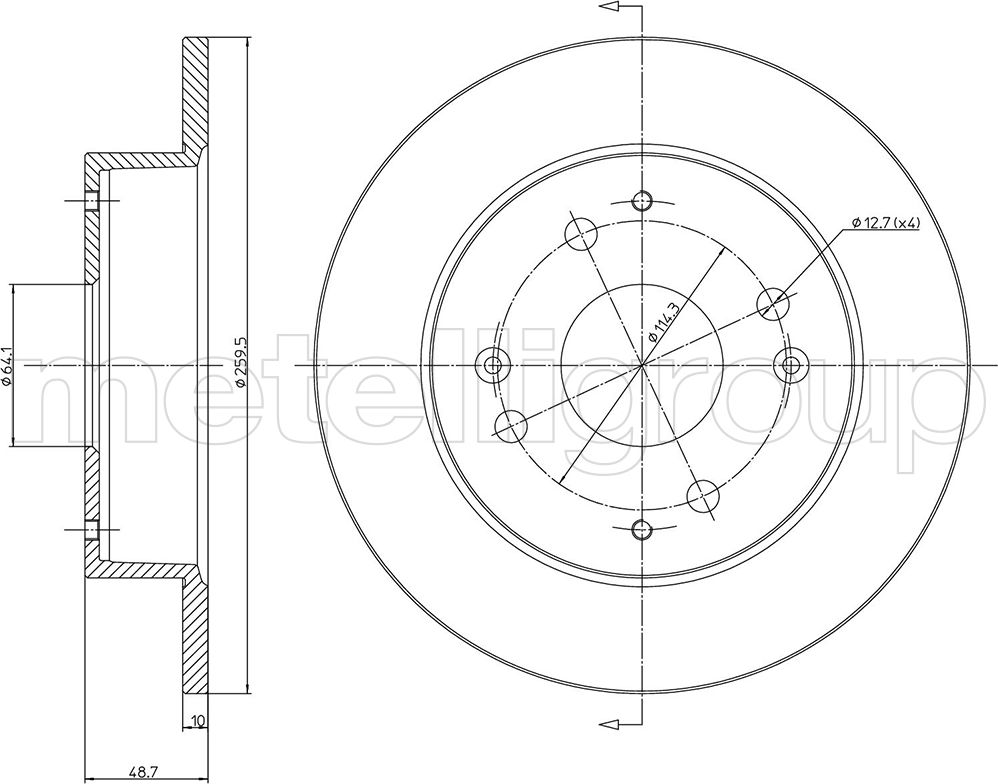 Тормозной диск Metelli. Артикул 23-0361