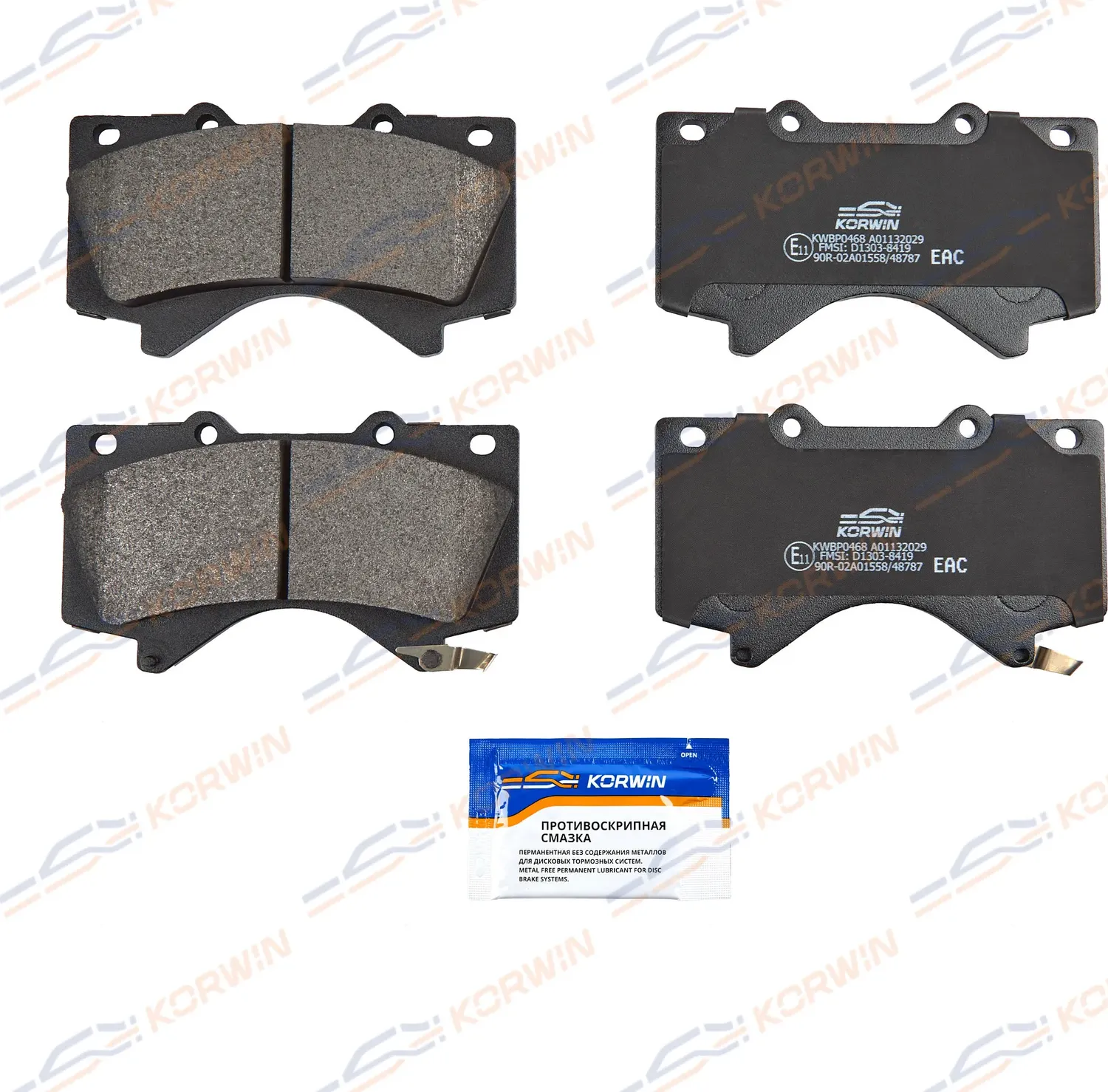 Колодки тормозные перед. Toyota Land Cruiser 200 07-/Tundra 06-/Lexus LX 07 (Korwin). Артикул KWBP0468