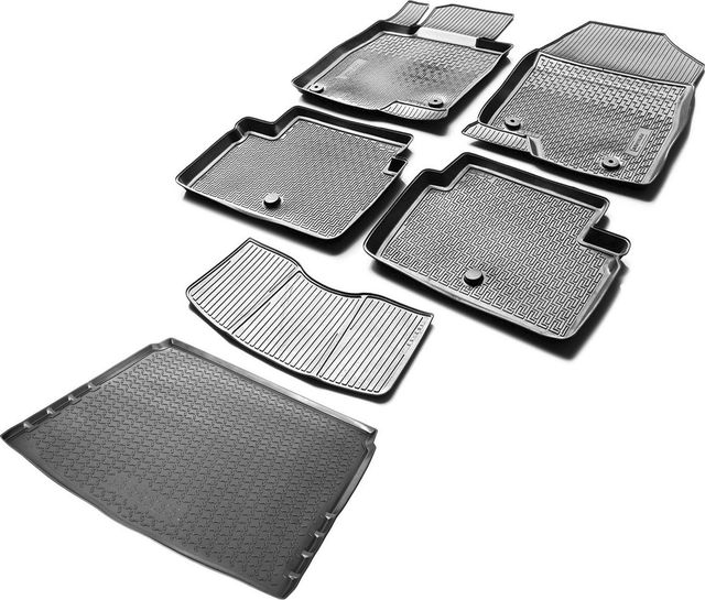 Комплект ковриков Rival для салона и багажника Mazda 3 BM седан 2013-2018. Артикул K13801005-1