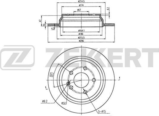Тормозной диск Zekkert. Артикул BS-5417B
