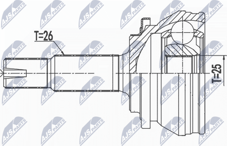 Шрус наружный (граната) NTY. Артикул NPZ-TY-013