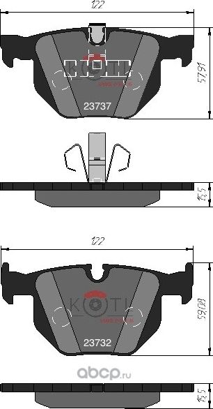 Колодки тормозные дисковые задние к-т BMW E60/E61 (Kotl) Kotl. Артикул 1727kt