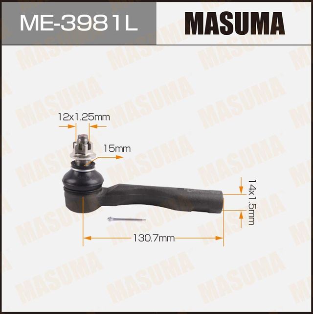 Наконечник рулевой тяги Masuma передний левый для Toyota Verossa 2000-2003. Артикул ME-3981L
