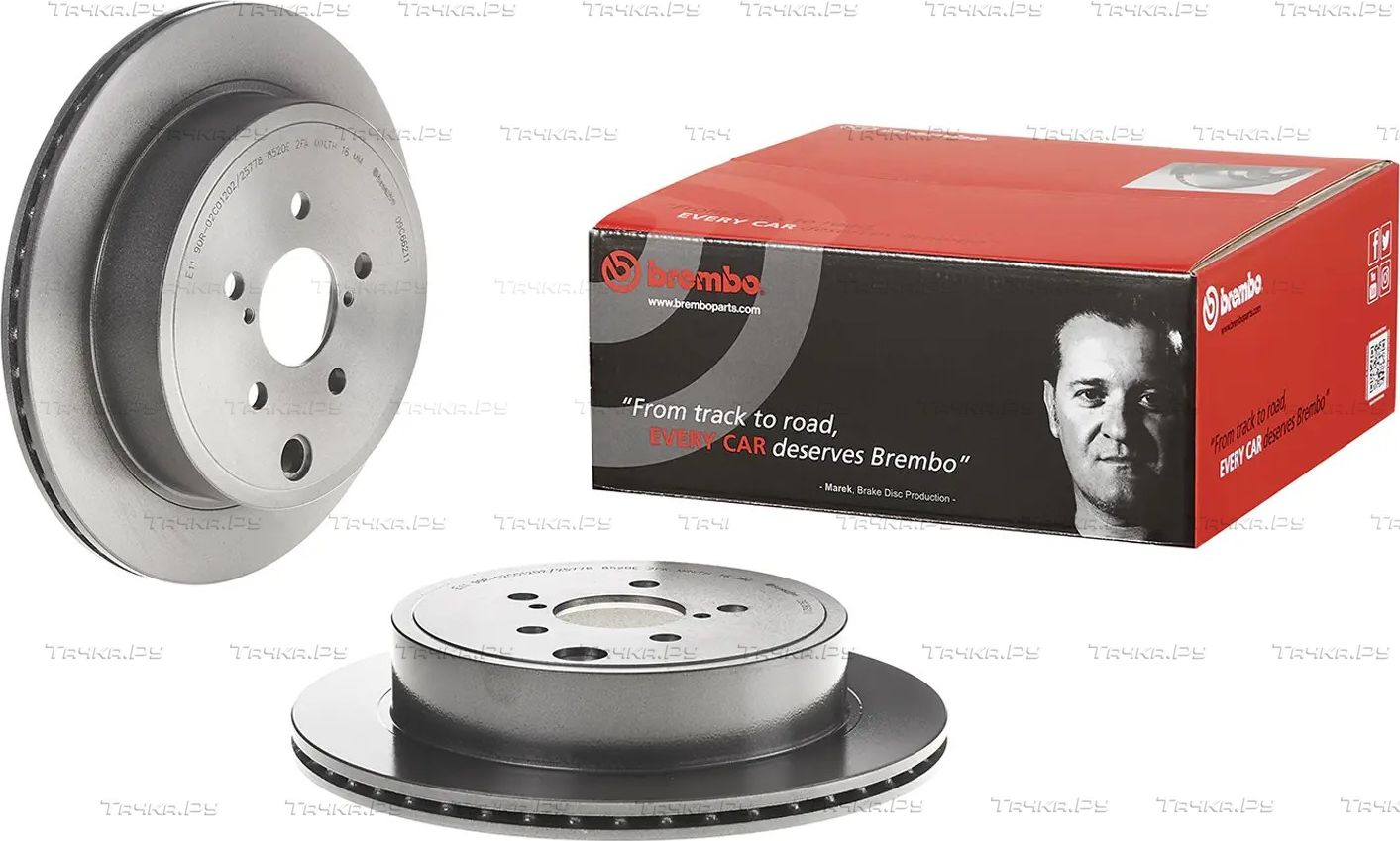 Тормозной диск Brembo PRIME LINE - UV Coated задний для Subaru BRZ 2012-2016. Артикул 09.C662.11