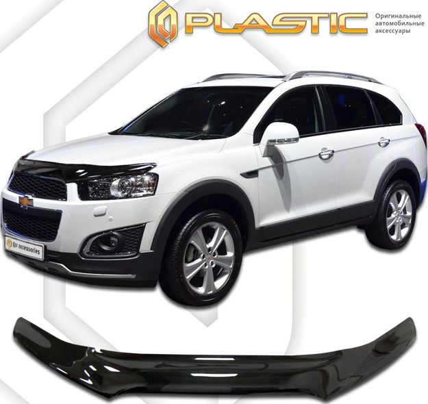 Дефлектор СА Пластик для капота exclusive (Classic черный) Chevrolet Captiva 2012-2016. Артикул 2010060107661