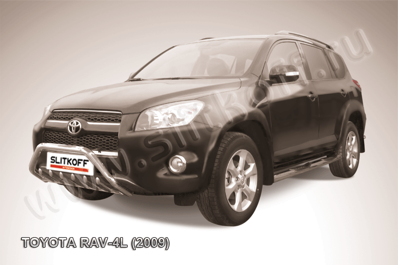 Кенгурятник Slitkoff d57 мини c защитой картера для Toyota RAV4 III LWB 2009-2010. Артикул TR409L-007