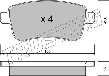 Тормозные колодки Trusting. Артикул 834.0