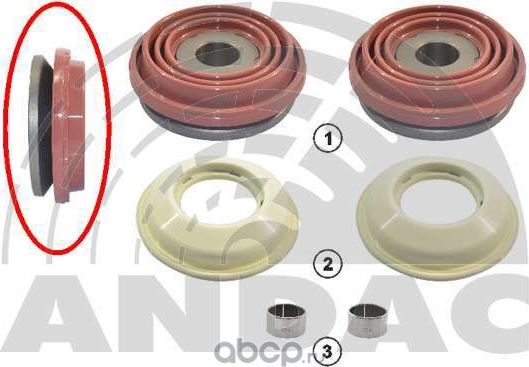 Ремонтный комплект суппорта пыльники без буртика BPW SB3745/4345 (Andac). Артикул 081010107