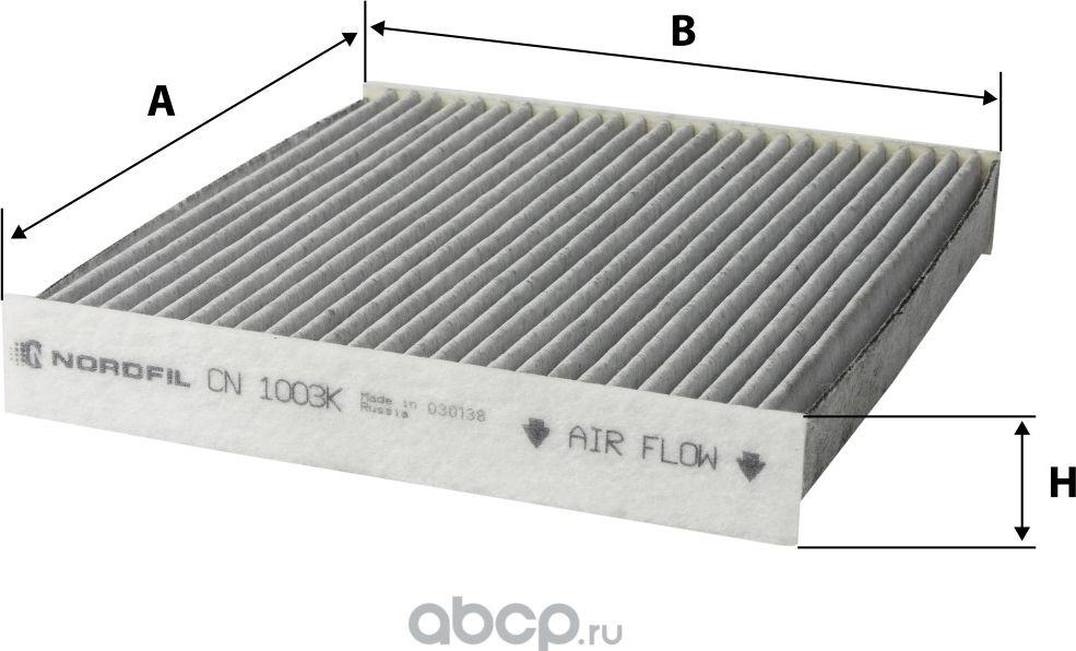Фильтр салона угольный Toyota Alpard II  Auris I  II  Avensis III  Camry  Corolla  Highlander II  La (Nordfil). Артикул cn1003k