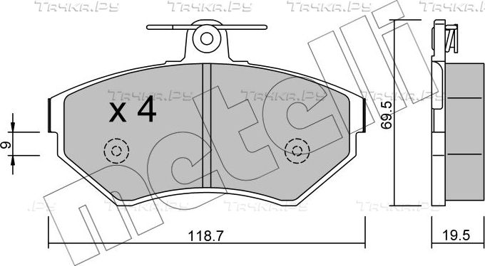 Тормозные колодки Metelli передние для Audi A4 I (B5) 1997-1999. Артикул 22-0215-0