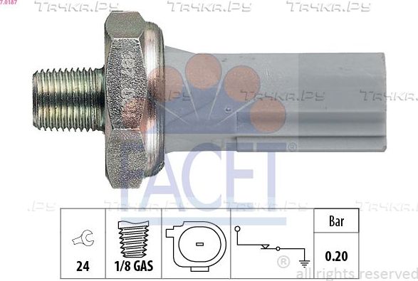 Датчик давления масла Facet Made in Italy - OE Equivalent для Mitsubishi Outlander XL 2006-2012. Артикул 7.0187