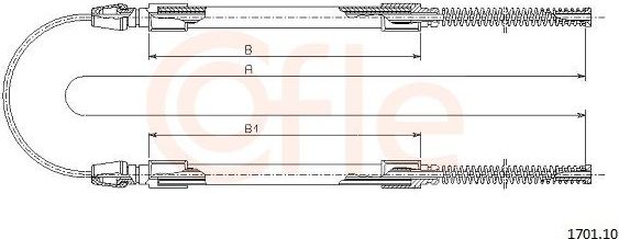 Трос ручника (тросик ручного тормоза) Cofle задний для IVECO Daily II 1989-1999. Артикул 1701.10