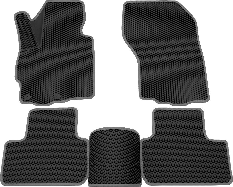 Коврики Rezkon 3D EVA ромб резиновые для салона Mitsubishi ASX 2010-2026 Серый кант. Артикул 9224005102