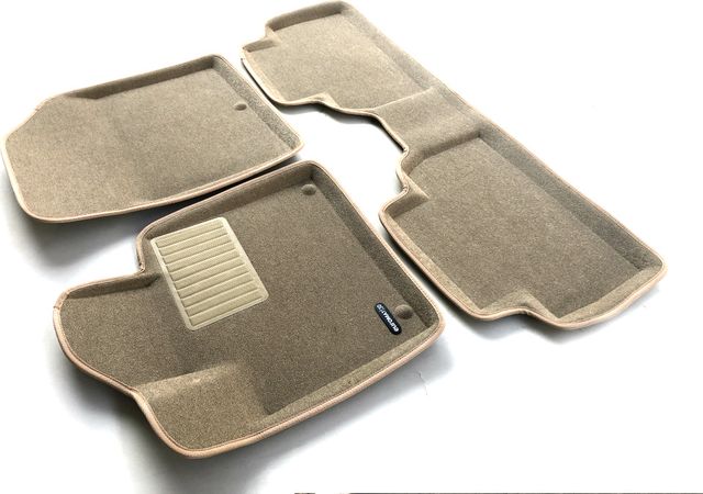 Коврики текстильные Euromat 3D Business для салона Hyundai Santa Fe IV 2018-2026 Бежевые. Артикул EMC3D-002704T