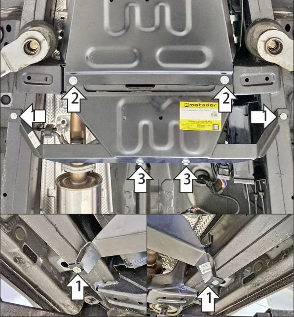 Защита Мотодор для раздаточной коробки KGM Rexton 2023-2026. Артикул 72807