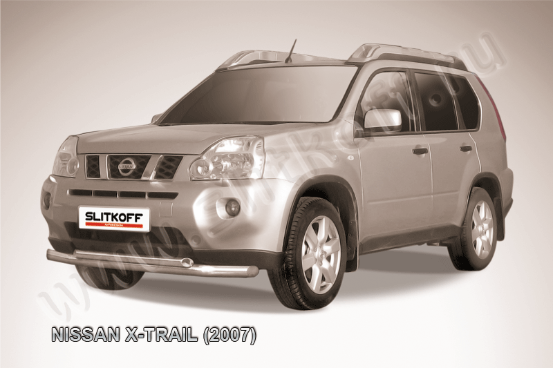 Защита Slitkoff переднего бампера d76/57 двойная для Nissan X-Trail T31 2007-2010. Артикул NXT005