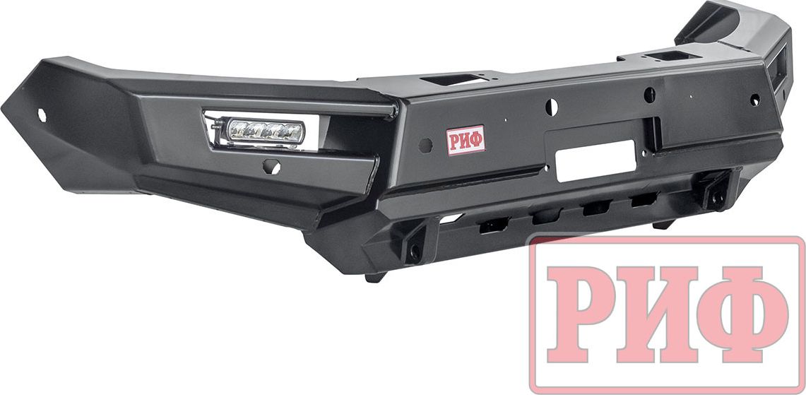 Бампер силовой РИФ передний с доп. фарами, под парктроник для Mitsubishi Pajero Sport III 2015-2026. Артикул RIFPS3-10356P