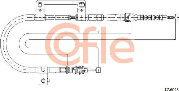 Трос ручника (тросик ручного тормоза) Cofle. Артикул 92.17.6043