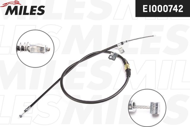 Трос ручника (тросик ручного тормоза) Miles задний левый для Citroen C-Crosser 2007-2013. Артикул EI000742