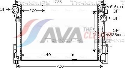 Радиатор охлаждения двигателя AVA. Артикул MSA2575